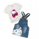 Ensemble jupe jean Hello Kitty de 0 à 6 ans